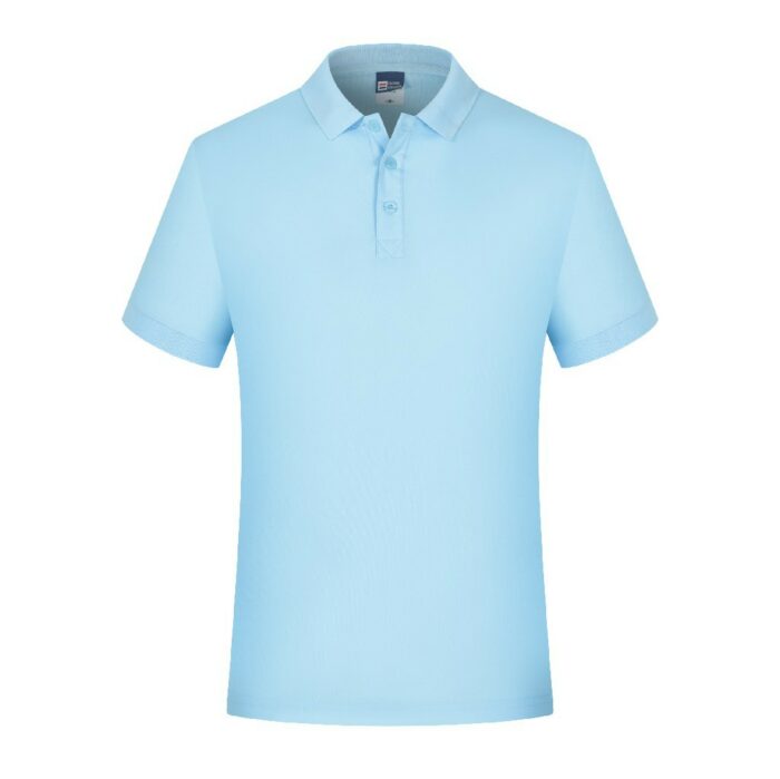 polo bleu clair personnalisé brodé